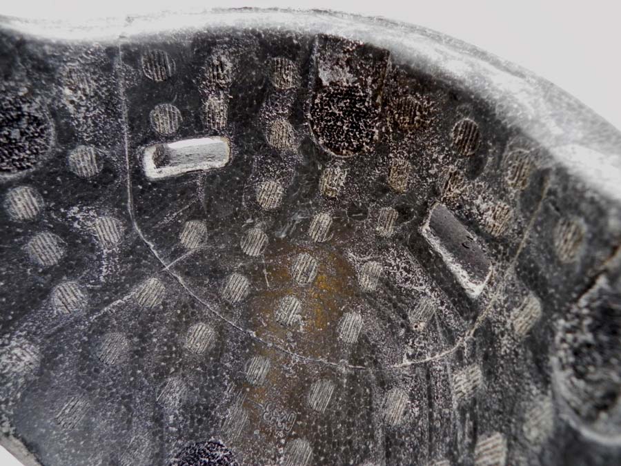 Helmet with liner sections outlined clearly.